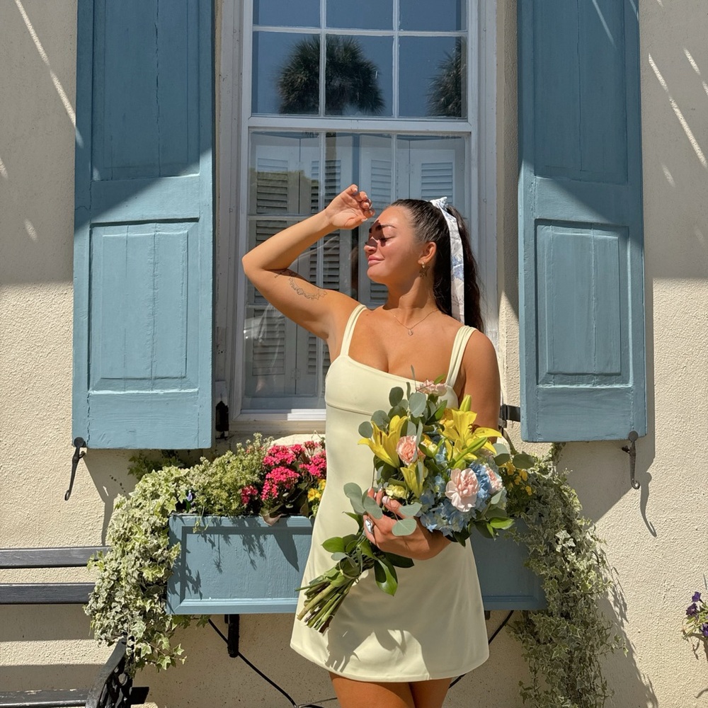 Oh Polly Yellow mini dress size S